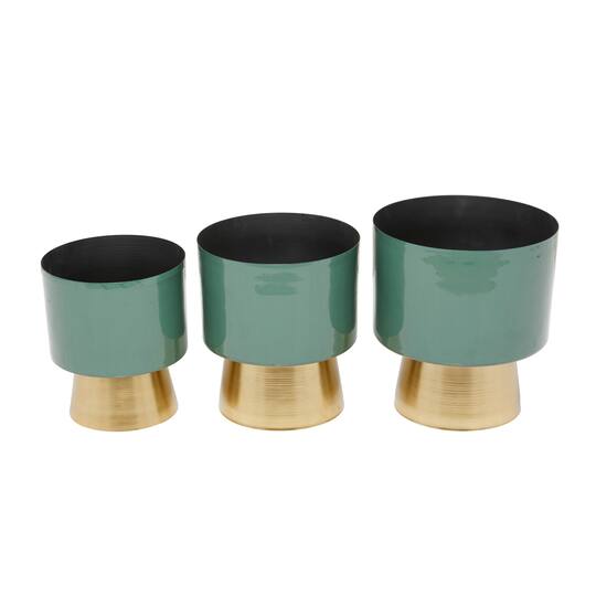Green Modern Planter, Set of 3" 11", 10", 9"